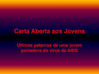 Carta Aberta aos Jovens