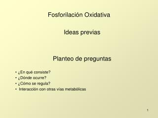 Fosforilación Oxidativa