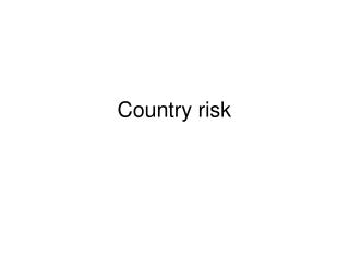 Country risk