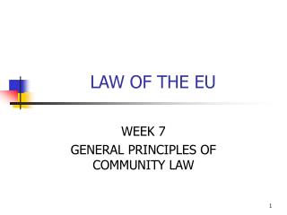 LAW OF THE EU