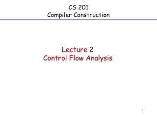 CS 201 Compiler Construction