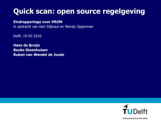 Quick scan: open source regelgeving