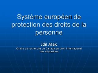 Système européen de protection des droits de la personne