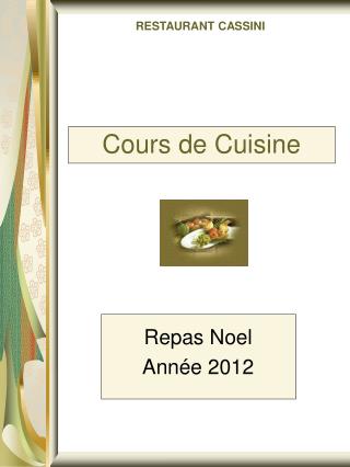 Cours de Cuisine