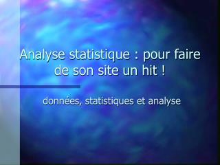 Analyse statistique : pour faire de son site un hit !