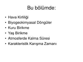 Bu bölümde: