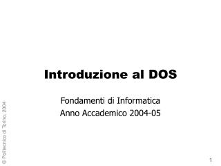 Introduzione al DOS