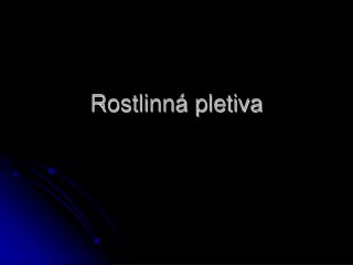 Rostlinná pletiva