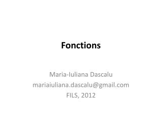 Fonctions