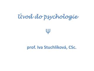 Úvod do psychologie