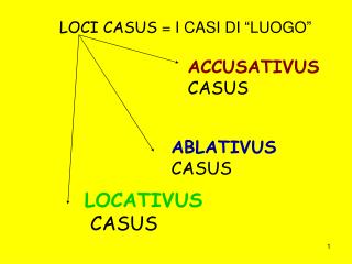 LOCI CASUS = I CASI DI “LUOGO”