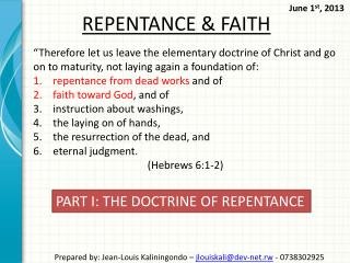 REPENTANCE &amp; FAITH