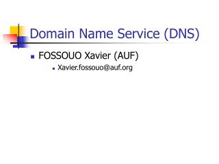 Domain Name Service (DNS)