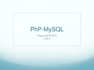 PhP -MySQL