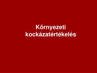 Környezeti kockázatértékelés