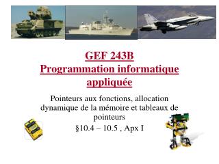 GEF 243B Programmation informatique appliquée