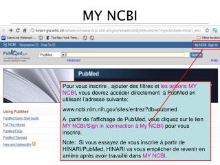 MY NCBI