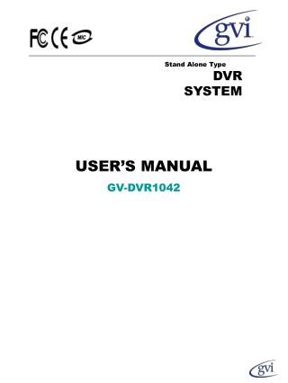 USER’S MANUAL GV-DVR1042
