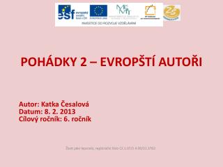 POHÁDKY 2 – EVROPŠTÍ AUTOŘI