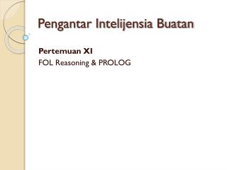 Pengantar Intelijensia Buatan