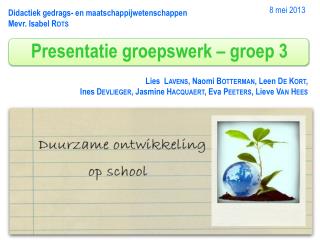 Didactiek gedrags- en maatschappijwetenschappen Mevr. Isabel R ots