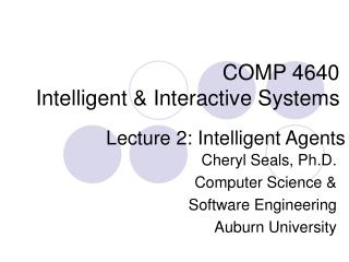 COMP 4640 Intelligent &amp; Interactive Systems