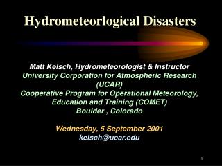 Hydrometeorlogical Disasters