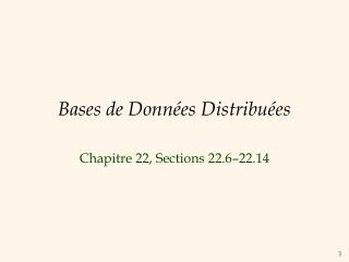 Bases de Données Distribuées