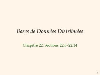 Bases de Données Distribuées