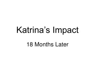 Katrina’s Impact