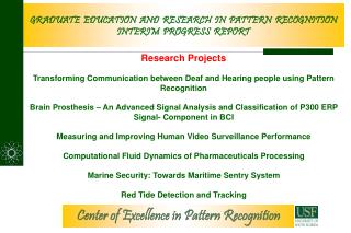 GRADUATE EDUCATION AND RESEARCH IN PATTERN RECOGNITION INTERIM PROGRESS REPORT
