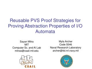 Reusable PVS Proof Strategies for Proving Abstraction Properties of I/O Automata