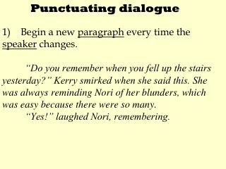 Punctuating dialogue