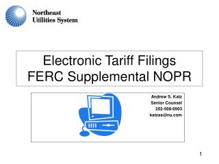 Electronic Tariff Filings FERC Supplemental NOPR