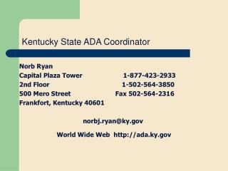 Kentucky State ADA Coordinator