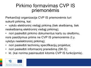 Pirkimo formavimas CVP IS priemonėmis