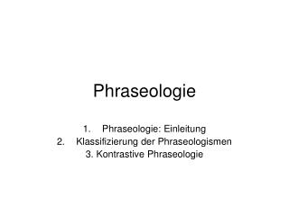 Phraseologie