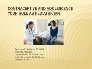 Contraceptive and Adolescence Your Role As Pediatrician