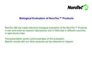 Biological Evaluation of NoroTec™ Products