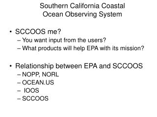 Southern California Coastal Ocean Observing System