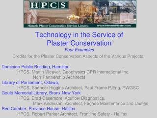 Technology in the Service of Plaster Conservation Four Examples