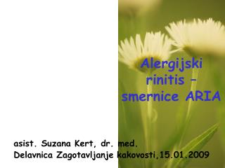 Alergijski rinitis – smernice ARIA