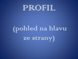 PROFIL (pohled na hlavu ze strany)