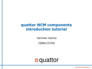 quattor NCM components introduction tutorial