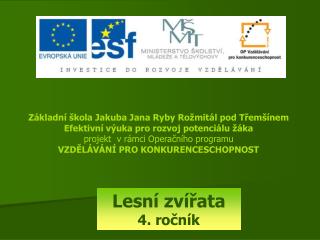 Základní škola Jakuba Jana Ryby Rožmitál pod Třemšínem Efektivní výuka pro rozvoj potenciálu žáka