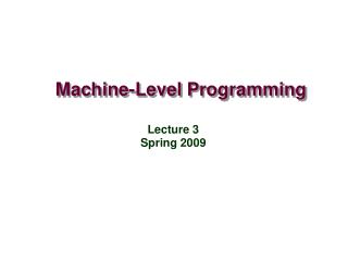 Machine-Level Programming