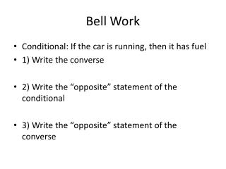 Bell Work