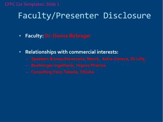 Faculty/Presenter Disclosure