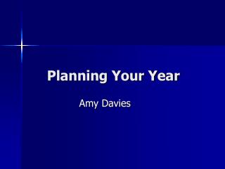 Planning Your Year