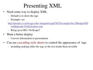 Presenting XML